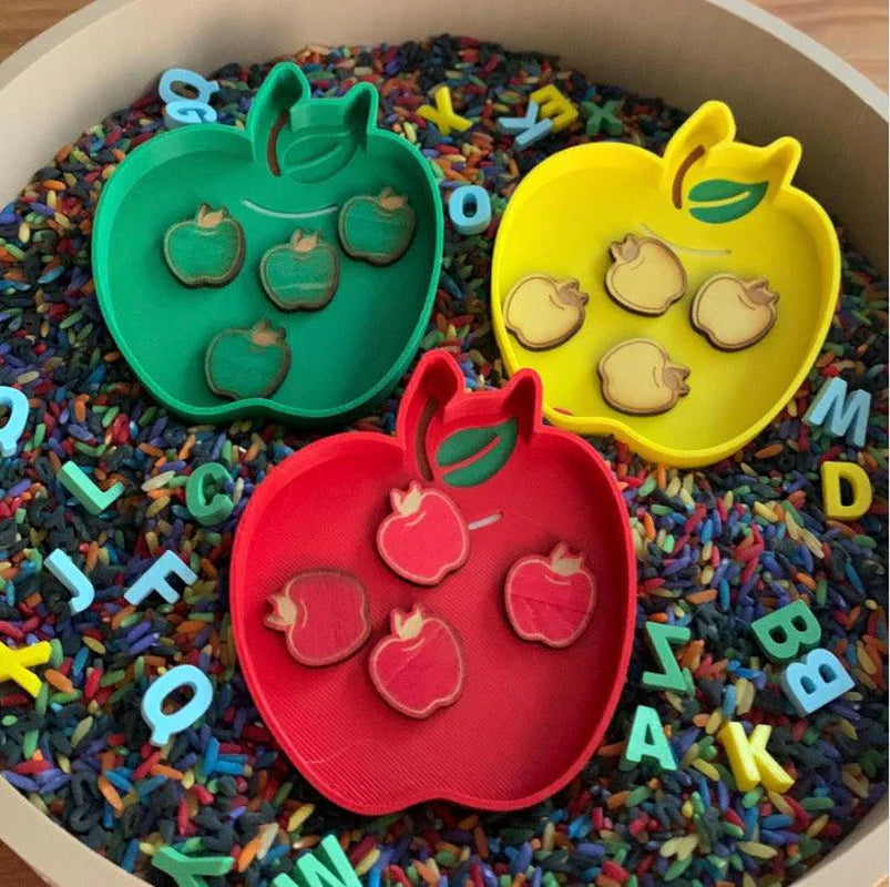 100 assorted apple counters loose parts manipulatives, 100 board counters, learn about weather, sensory play,