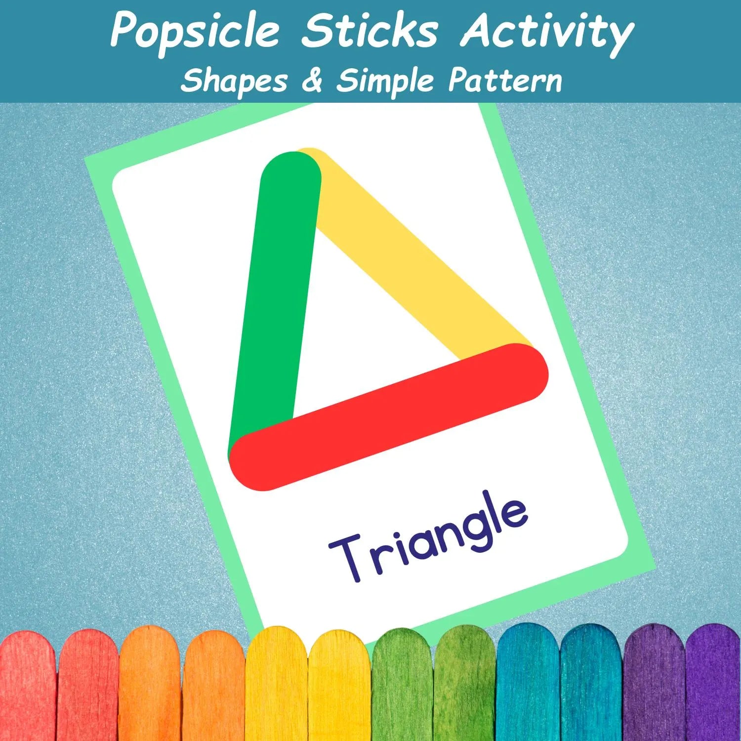 Popsicle Sticks Shapes Activity | Kids Learning Shapes & Patterns | Montessori Shapes Activity | Preschool Printables | Homeschool Resources