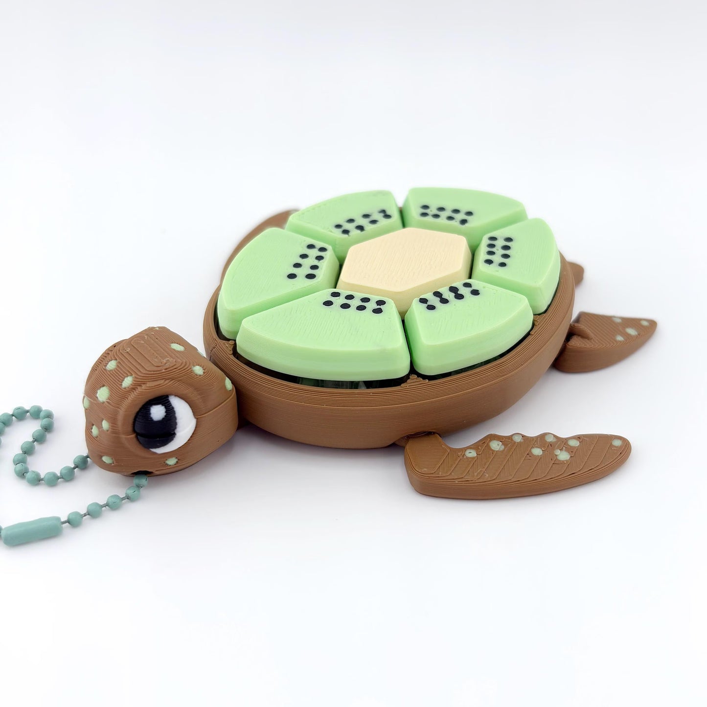 3D Printed Fruit Turtle Multi-Key Sensory Clicker Fidget Toy - Satisfying Tactile Fun!