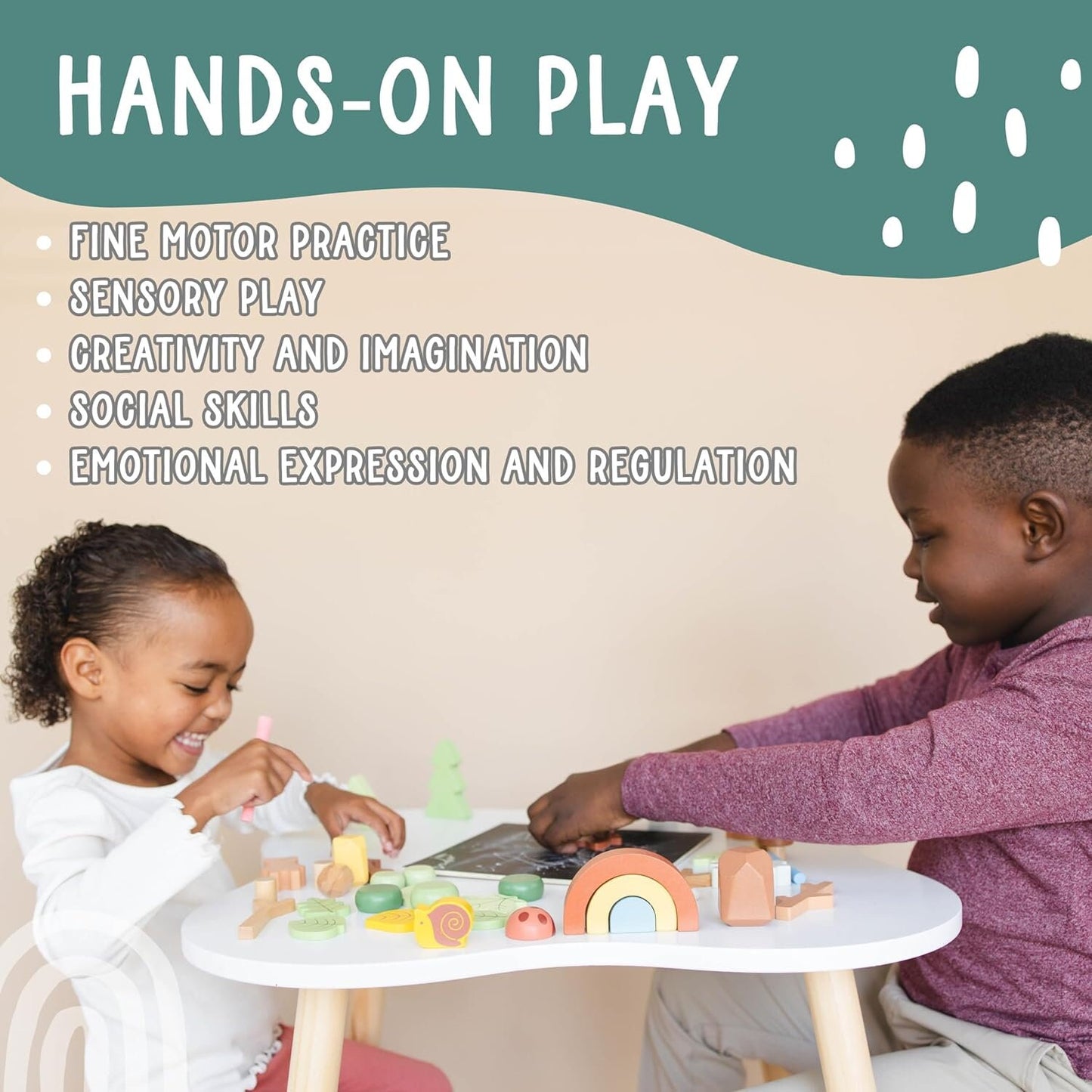 Wooden Forest Sensory Bin: Montessori Toys for Preschool Learning, Open-Ended Play Set