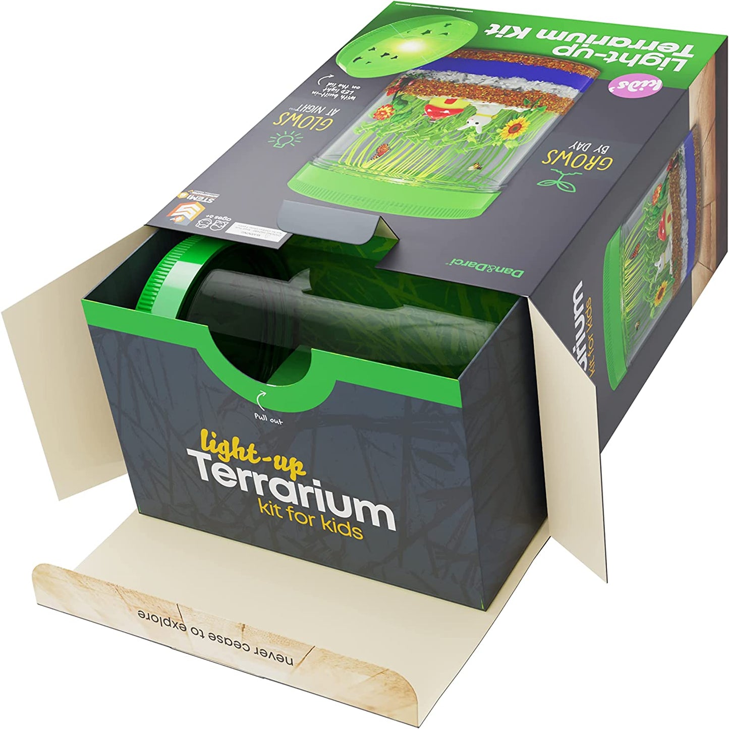 Light-Up Terrarium Kit for Kids - STEM Science Kits - Gifts for Kids - Educational DIY Kids Toys for Boys & Girls - Crafts Projects Ideas for Ages 6 7 8-12 Year Old Age