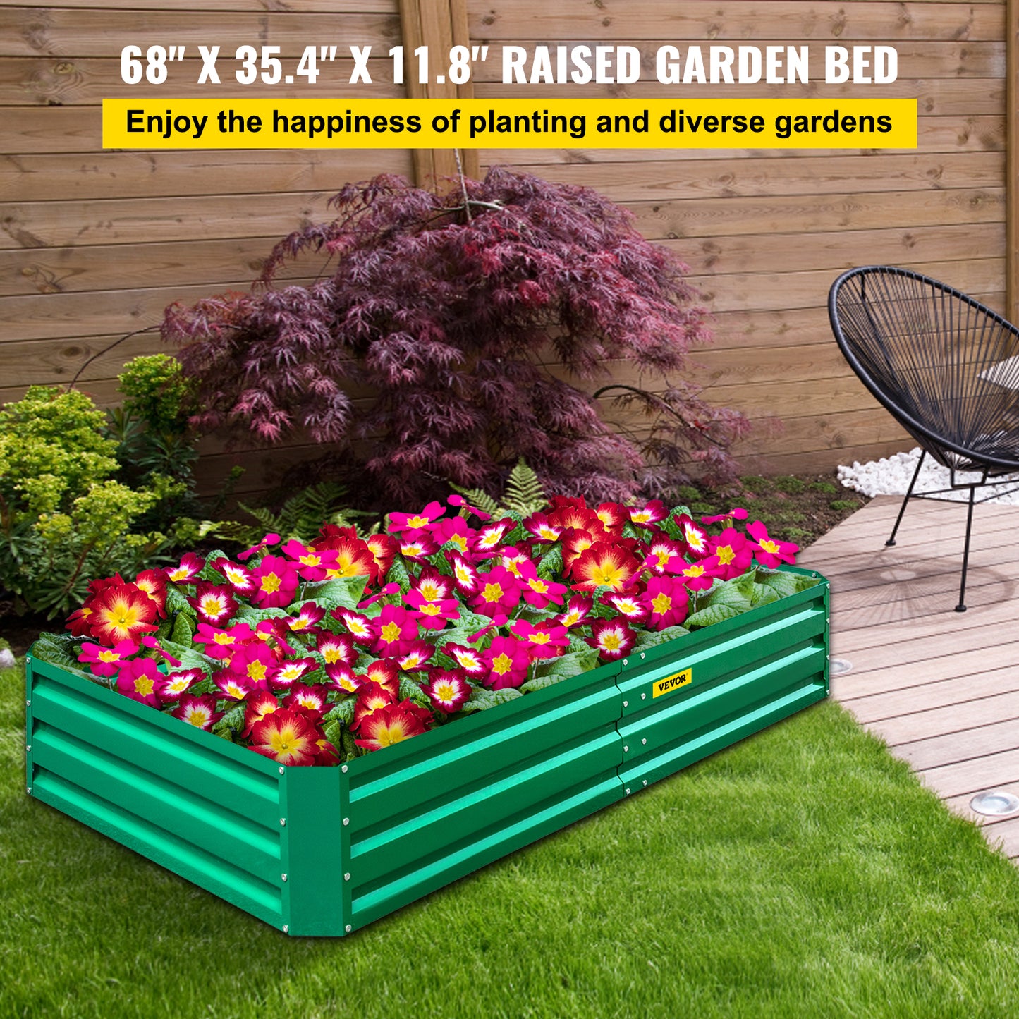 VEVOR Galvanized Raised Garden Bed Planter Box for Plant Flower Vegetable