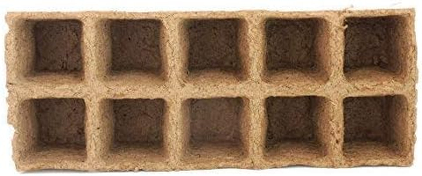 2" Naked Pots Seedling Trays | Natural Plantable Seed Starter Trays | OMRI-Listed Biodegradable | Earth Friendly Contains No Peat | 100 Cell 2 Inch Tray (100, 2 Inch Tray)