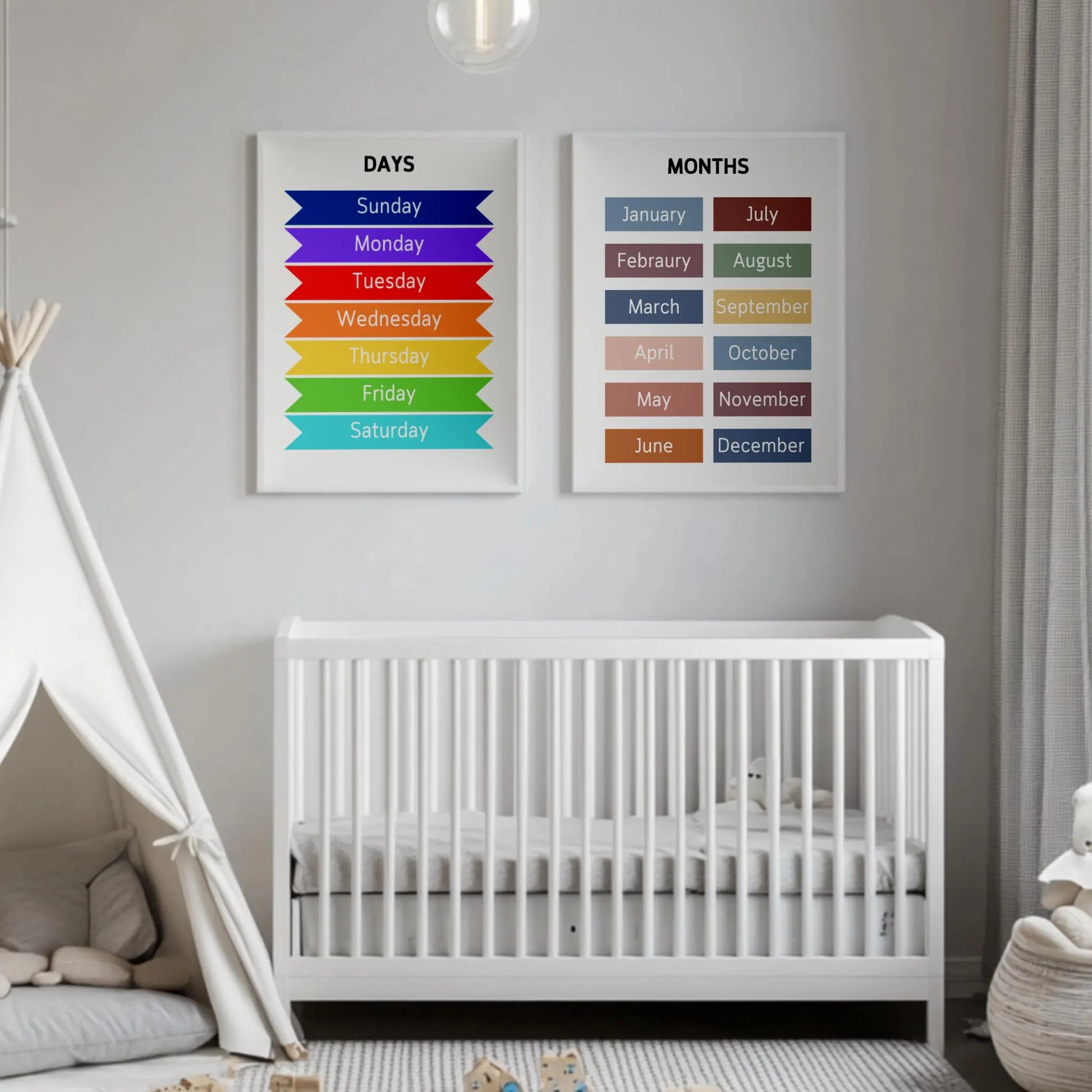 12 Montessori-Inspired Educational Posters | Preschool & Homeschool Learning Charts | Alphabet, Numbers, Shapes and More Printables