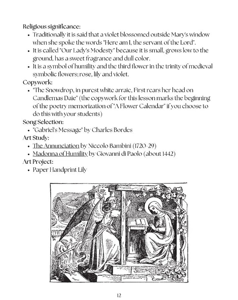 Mary's Garden of Flowers: Bible & Nature Study Downloadable Curriculum