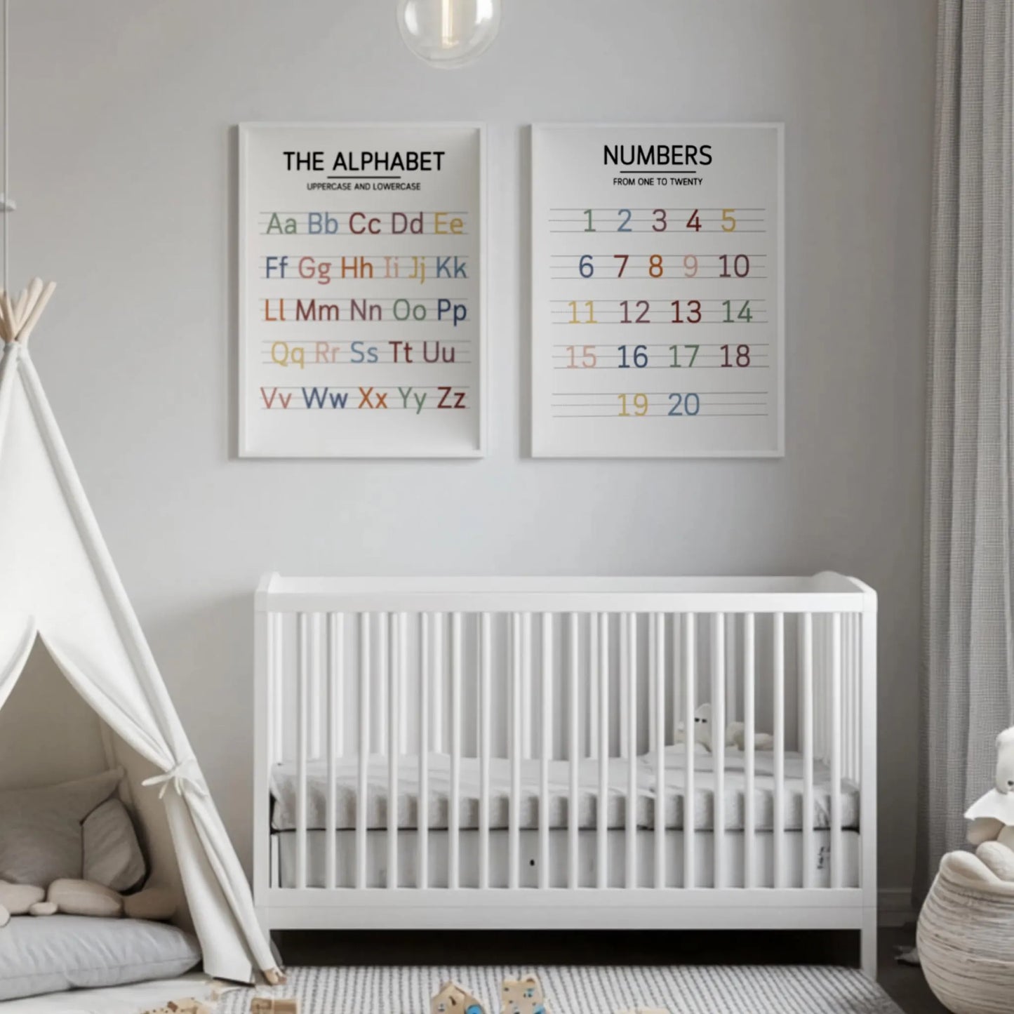 12 Montessori-Inspired Educational Posters | Preschool & Homeschool Learning Charts | Alphabet, Numbers, Shapes and More Printables