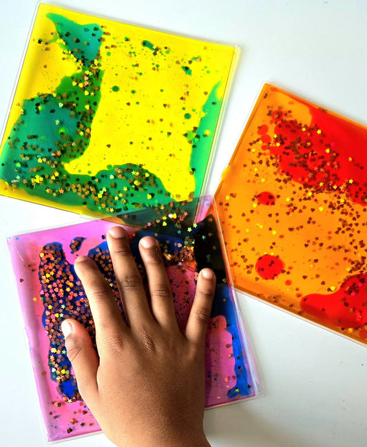 Sensory Squish Mat: Liquid Motion Fidget Toy, Color Mixing