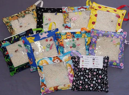 I Spy Bag, Sensory Bag, Discovery Bag, Fidget Bag, Eye Spy Bag, Quiet Time, Travel Toy, Seek and Find, Hand-Eye Coordination, Portable Game