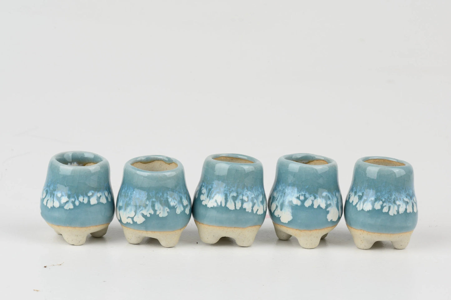 Super mini thumb size ceramic planter set, baby lithops pot, cactus pot, succulent pot, minimalist pot, thick pot, indoor planting pot