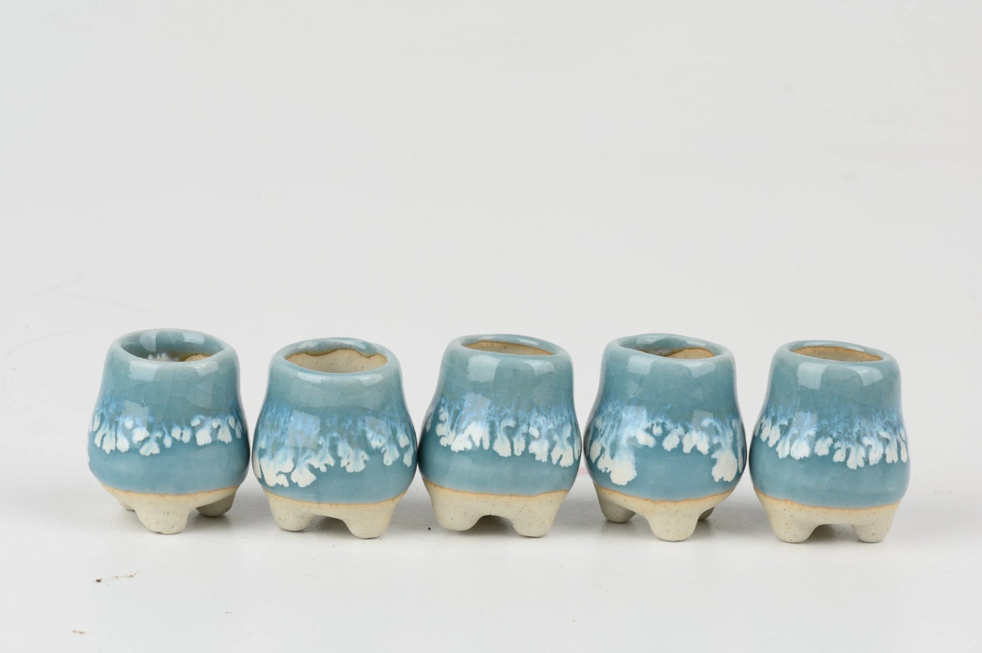 Super mini thumb size ceramic planter set, baby lithops pot, cactus pot, succulent pot, minimalist pot, thick pot, indoor planting pot