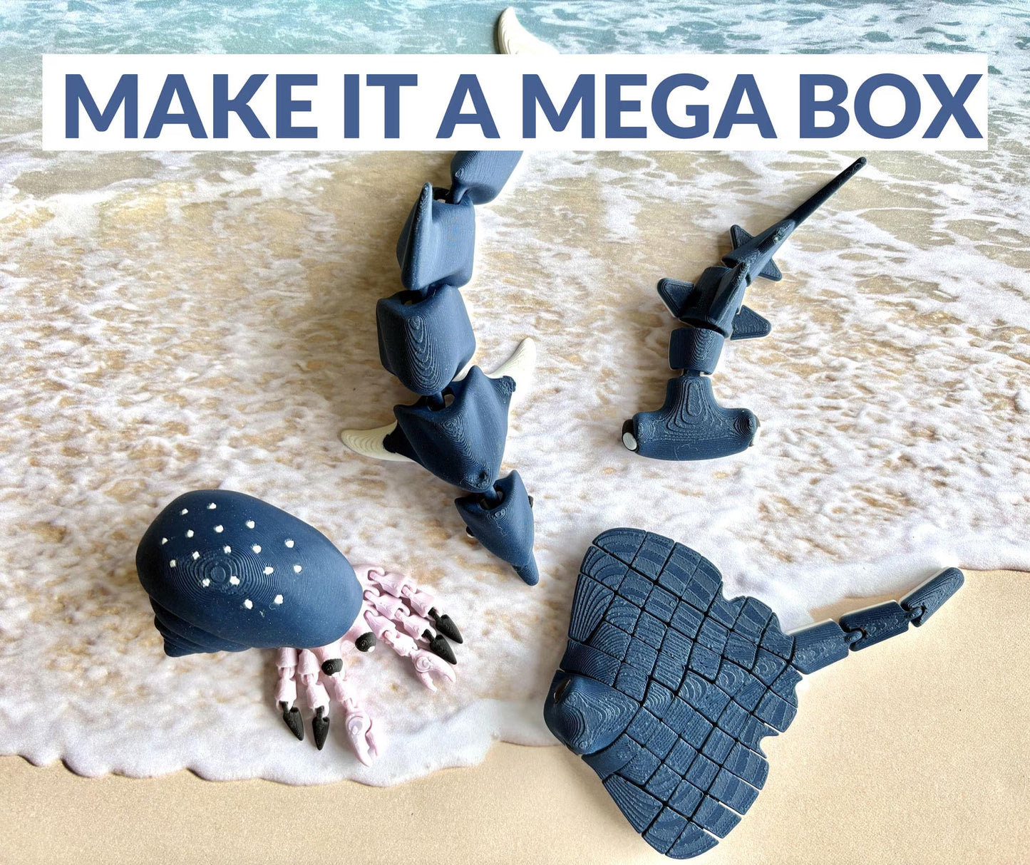Sea Creature Fidget Toy Gift Box: Sensory Stress Relief Set