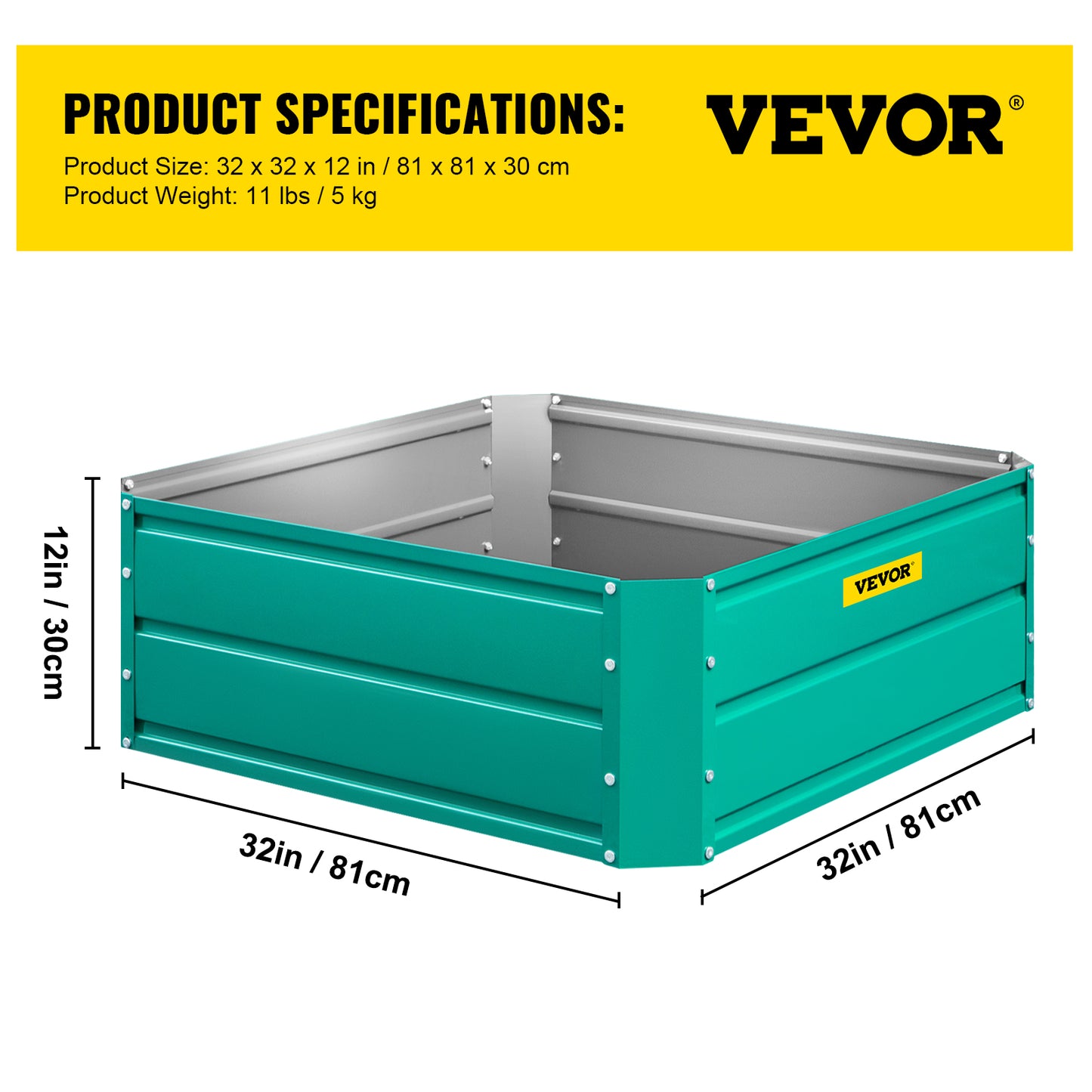 VEVOR Galvanized Raised Garden Bed Planter Box for Plant Flower Vegetable