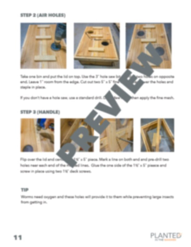 Digital Plan for a DIY 3 Tier Worm Composting Bin