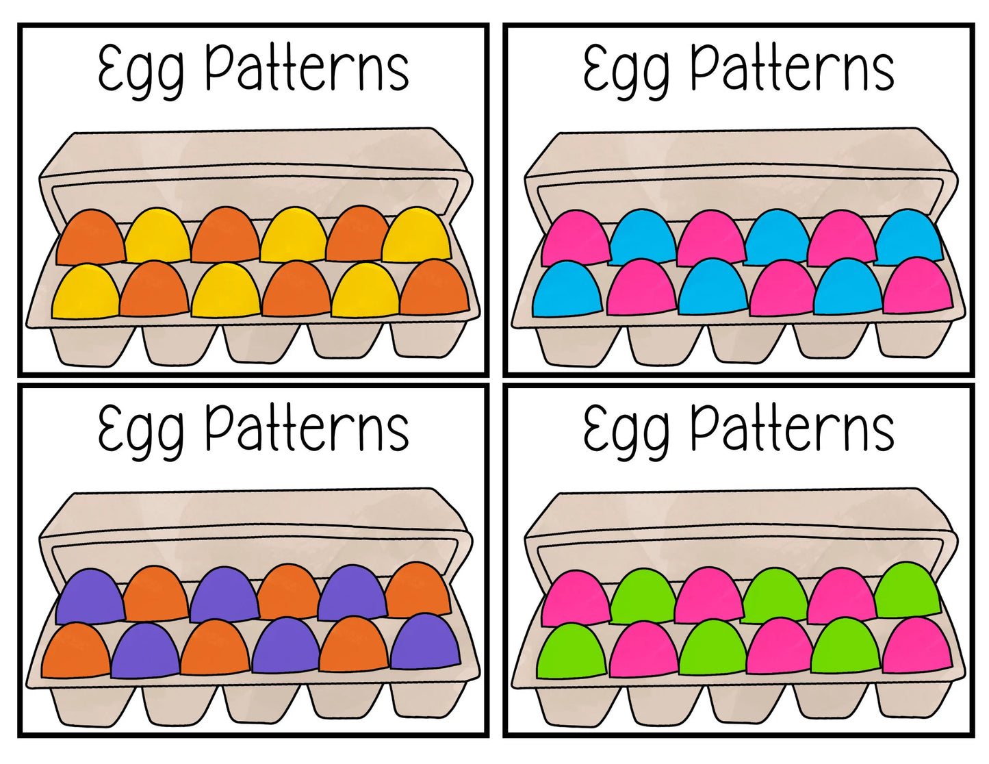 Egg Patterns, Easter Printable, Preschool Printable, Preschool Math, Homeschool Activity, Montessori Printable, Task Box Cards
