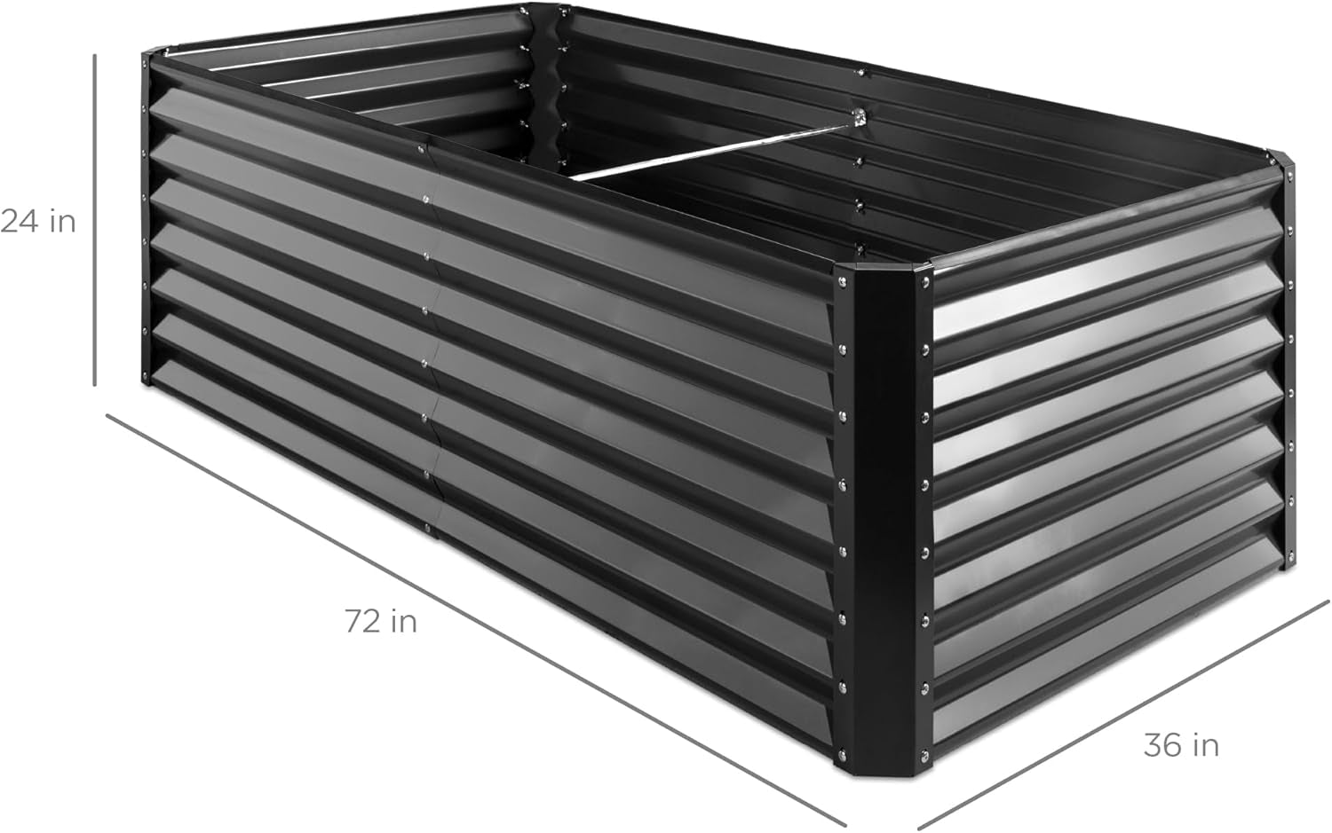 6x3x2ft Outdoor Metal Raised Garden Bed, Deep Root Box Planter for Vegetables, Flowers, Herbs, and Succulents w/ 269 Gallon Capacity - Gray