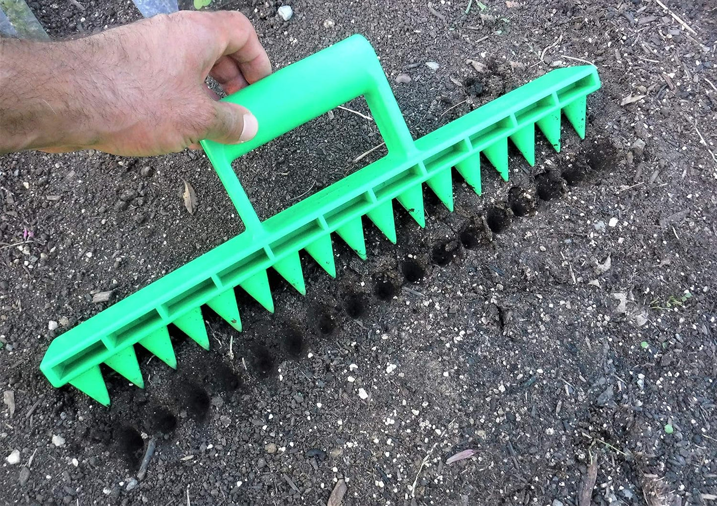 Seed-In Soil Digger and Soil Spacer for Planting Seeds
