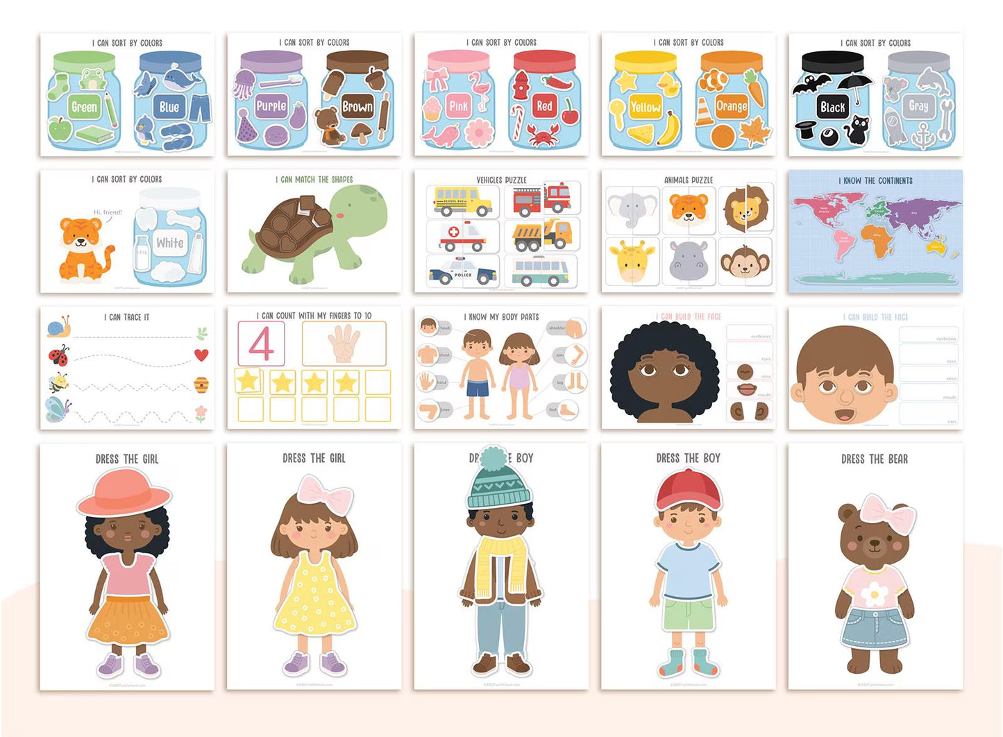 Printable Toddler Busy Book, Quiet Book for Kids, Preschool Learning Binder, Montessori-Inspired Activities, Homeschool Digital Resource