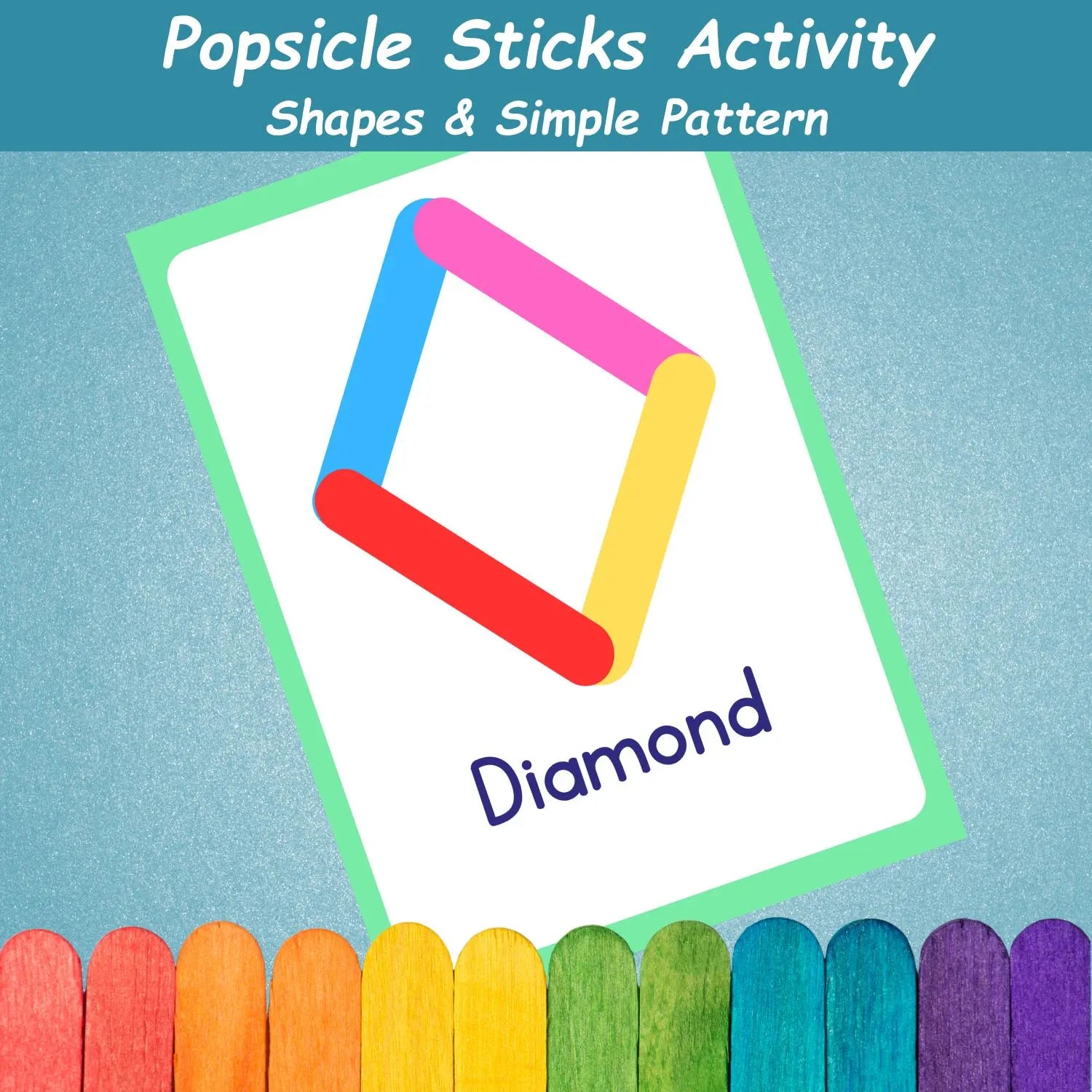 Popsicle Sticks Shapes Activity | Kids Learning Shapes & Patterns | Montessori Shapes Activity | Preschool Printables | Homeschool Resources