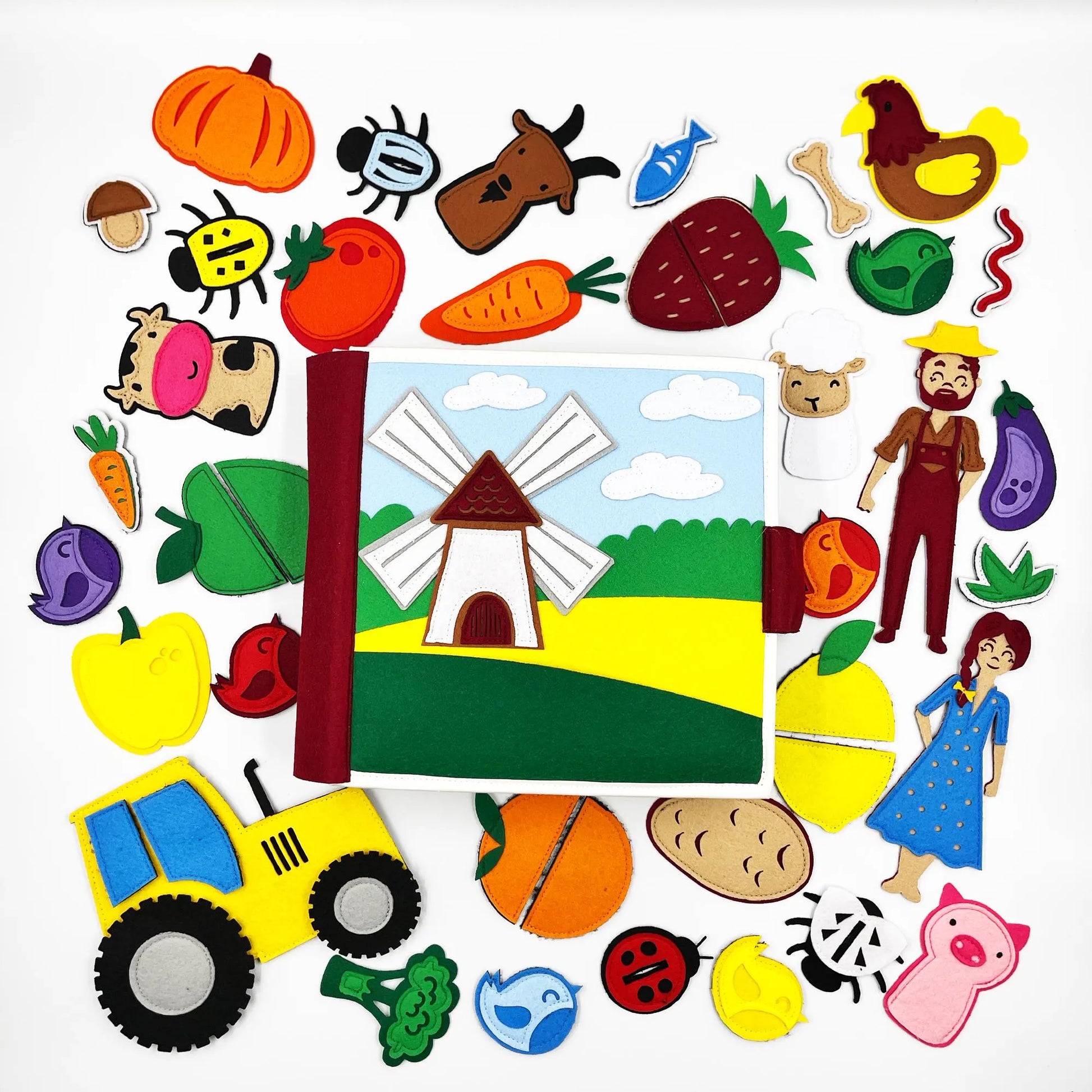 Felt Quiet Book: Farm Animals Montessori Activity Book