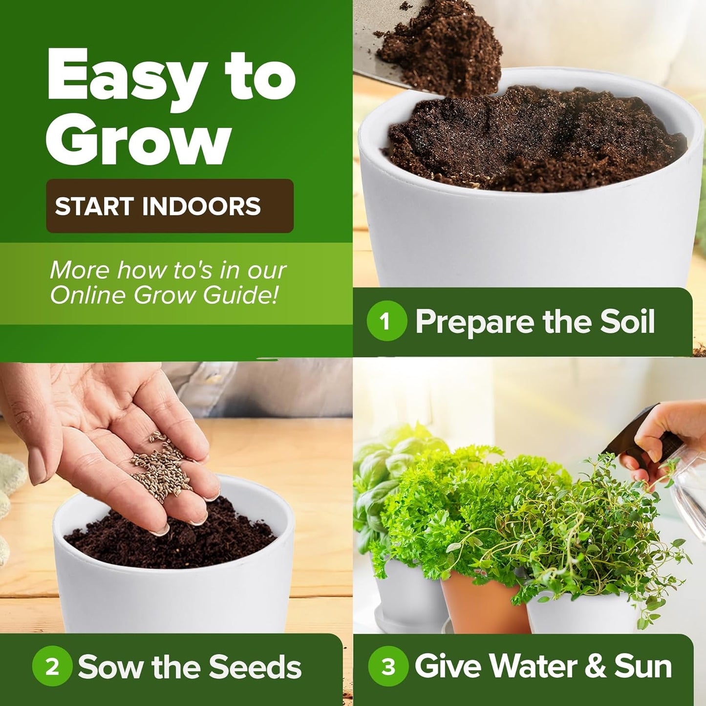 30 Herb Seeds Pack | 9,500 𝗡𝗢𝗡-𝗚𝗠𝗢 𝗨𝗦𝗔 Heirloom Seeds | Indoor & Outdoor Planting | Culinary Herb Variety Pack | HG30H Perfect for Hydroponic Gardens | Parsley, Rosemary,Thyme,More