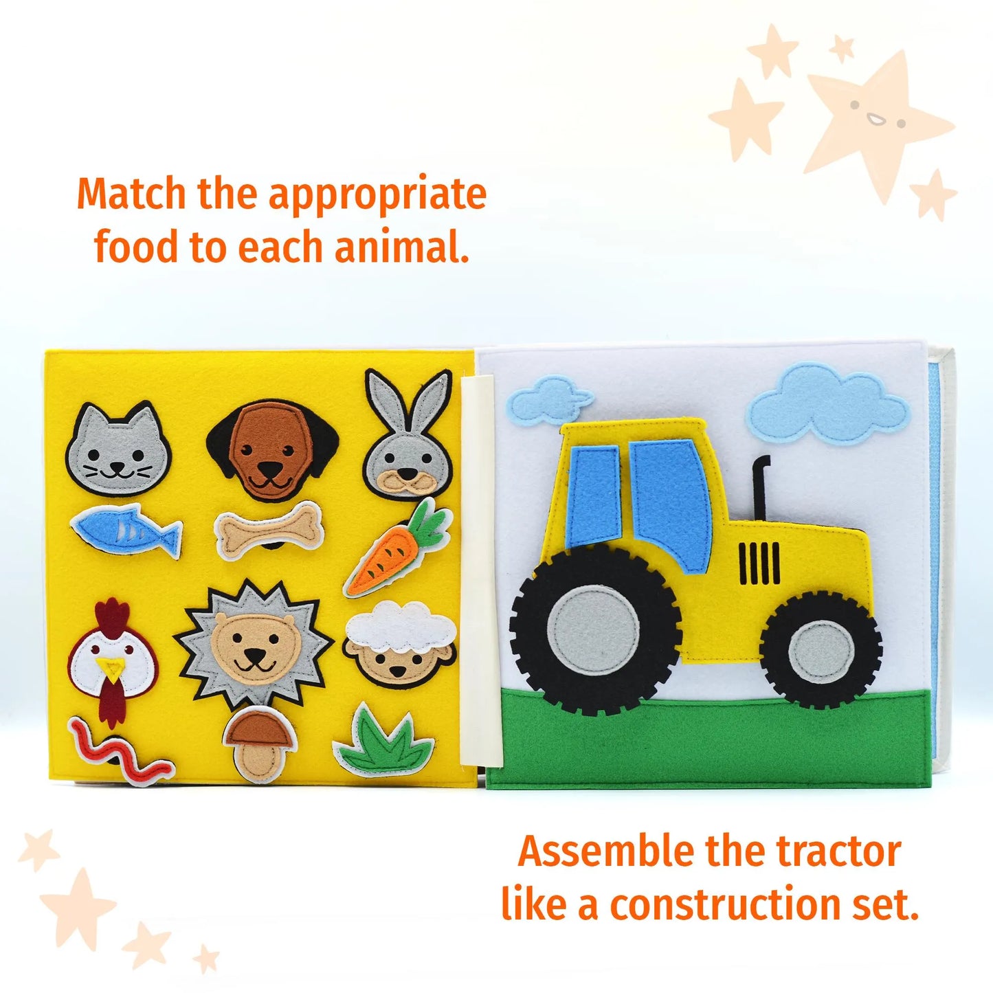 Felt Quiet Book: Farm Animals Montessori Activity Book