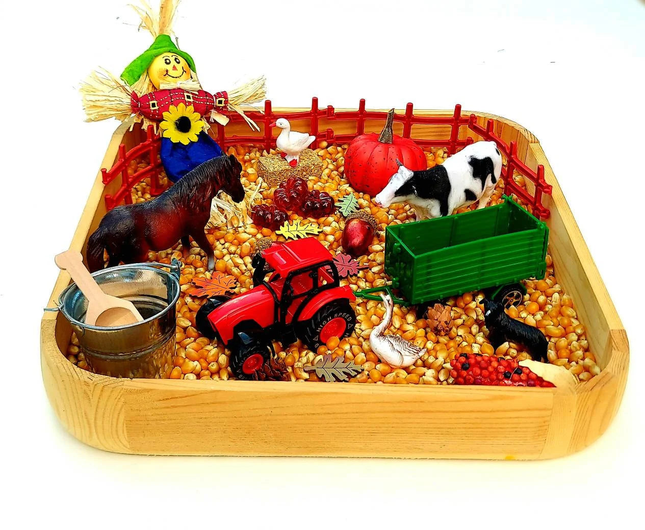 Fall Sensory Bin, Farm Sensory Bin, Toddler Sensory Activity, Preschool Classroom Favors, Thanksgiving Gifts for Kids, Montessori Toy