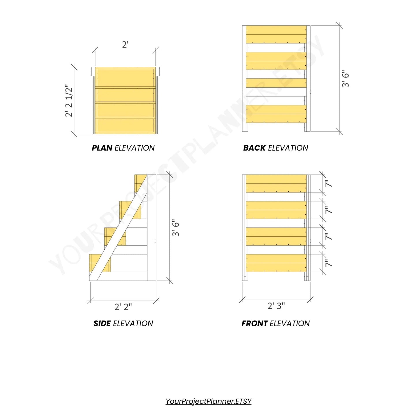 DIY 4-Tier Garden Planter Box Plans: Vertical Raised Bed (PDF)
