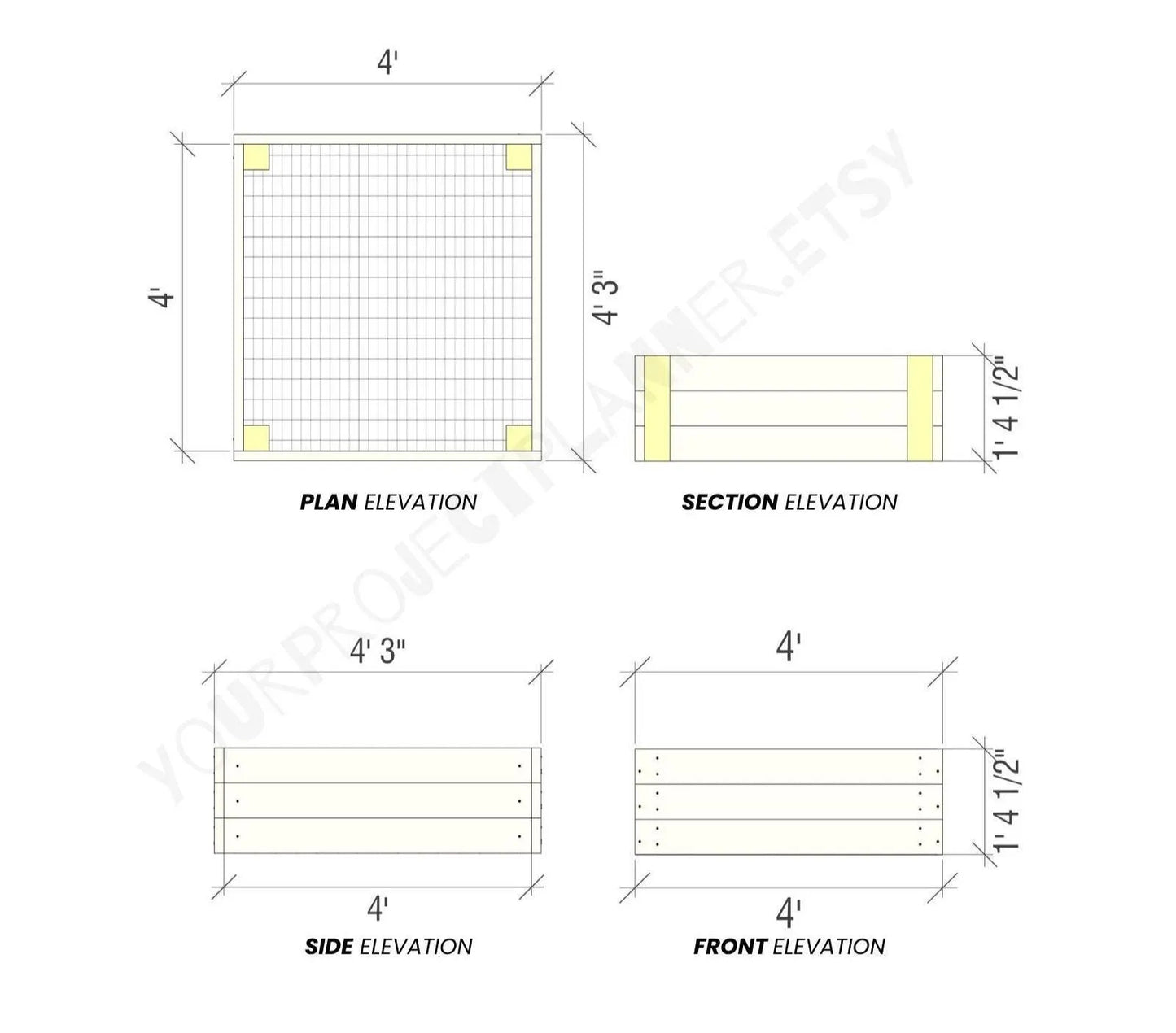 DIY Cedar Garden Bed Plan: 4x8 & 4x4 Raised Planter Box (PDF) + Build Videos