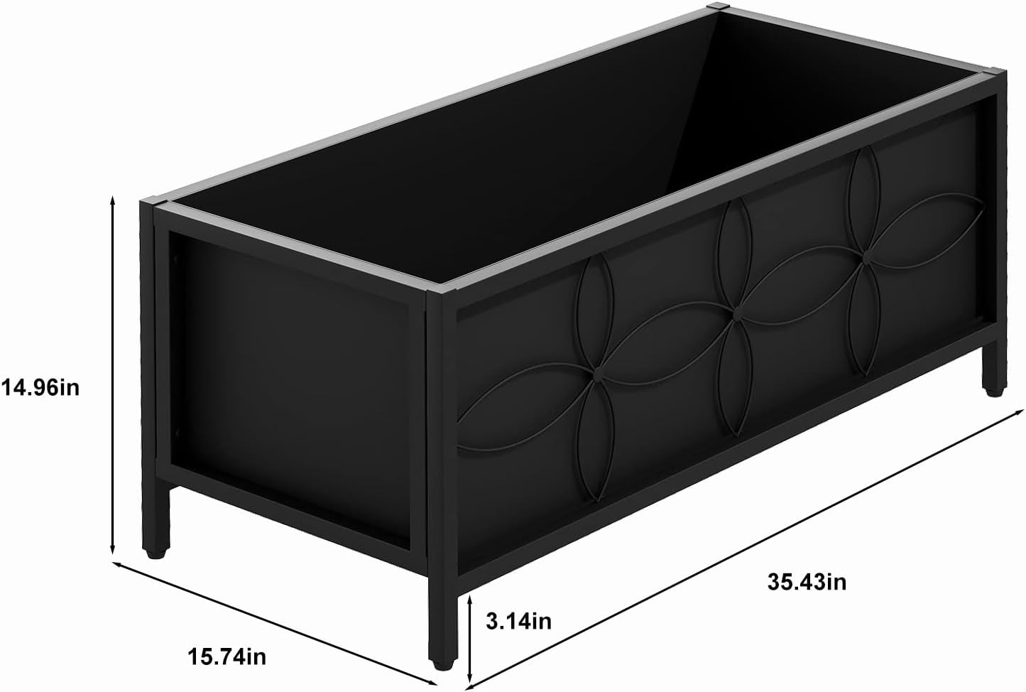 Sturdy Raised Garden Bed with Inner Fabric Liners for Vegetables Flower, Planter Box for Backyard Patio Balcony. Inner Size: 33.85x14.17x11 inch