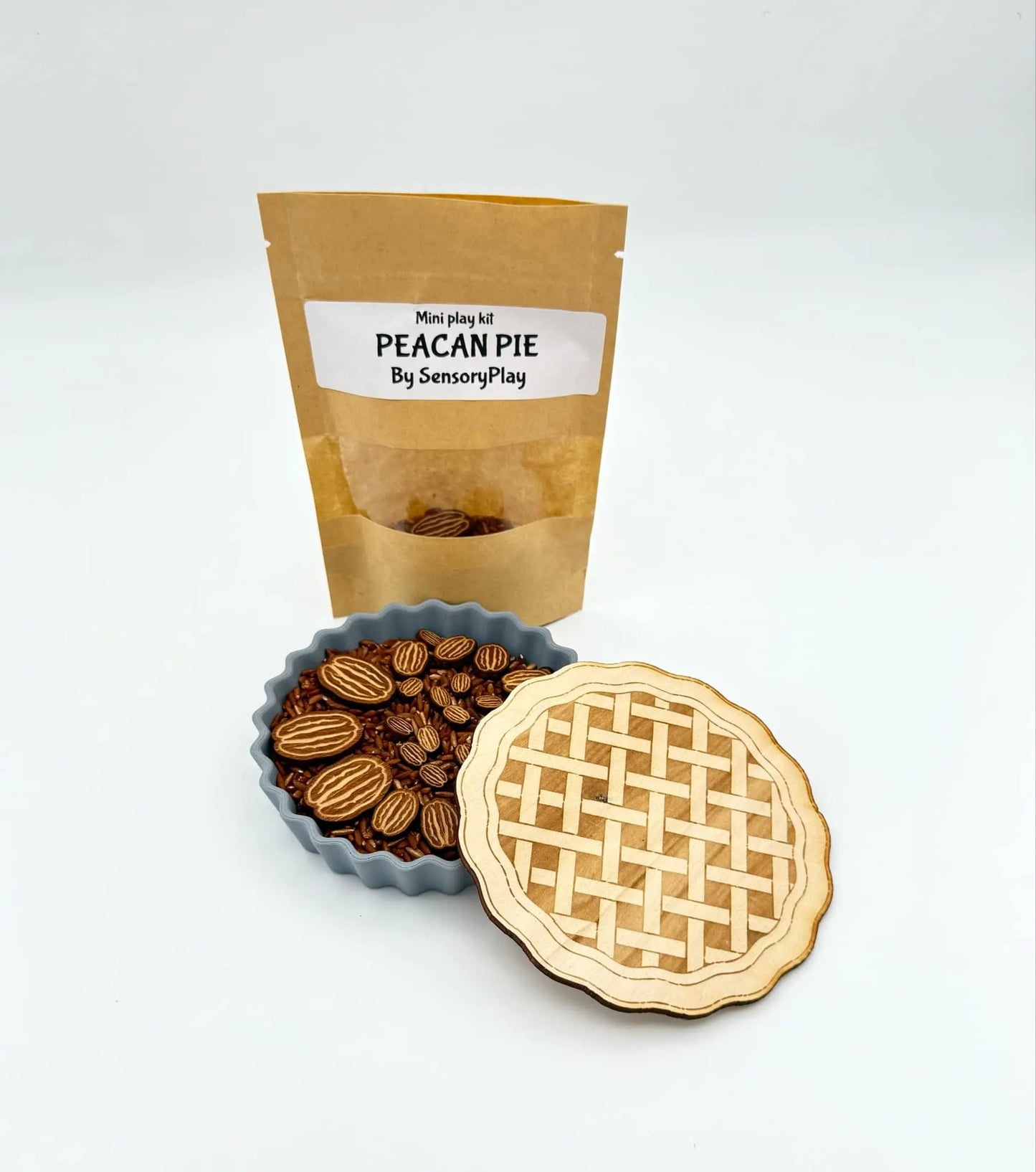 Pie sensory play set, pi day activity, pie crust sensory activity, apple pie sensory filler,  filler set with pies, fun sensory