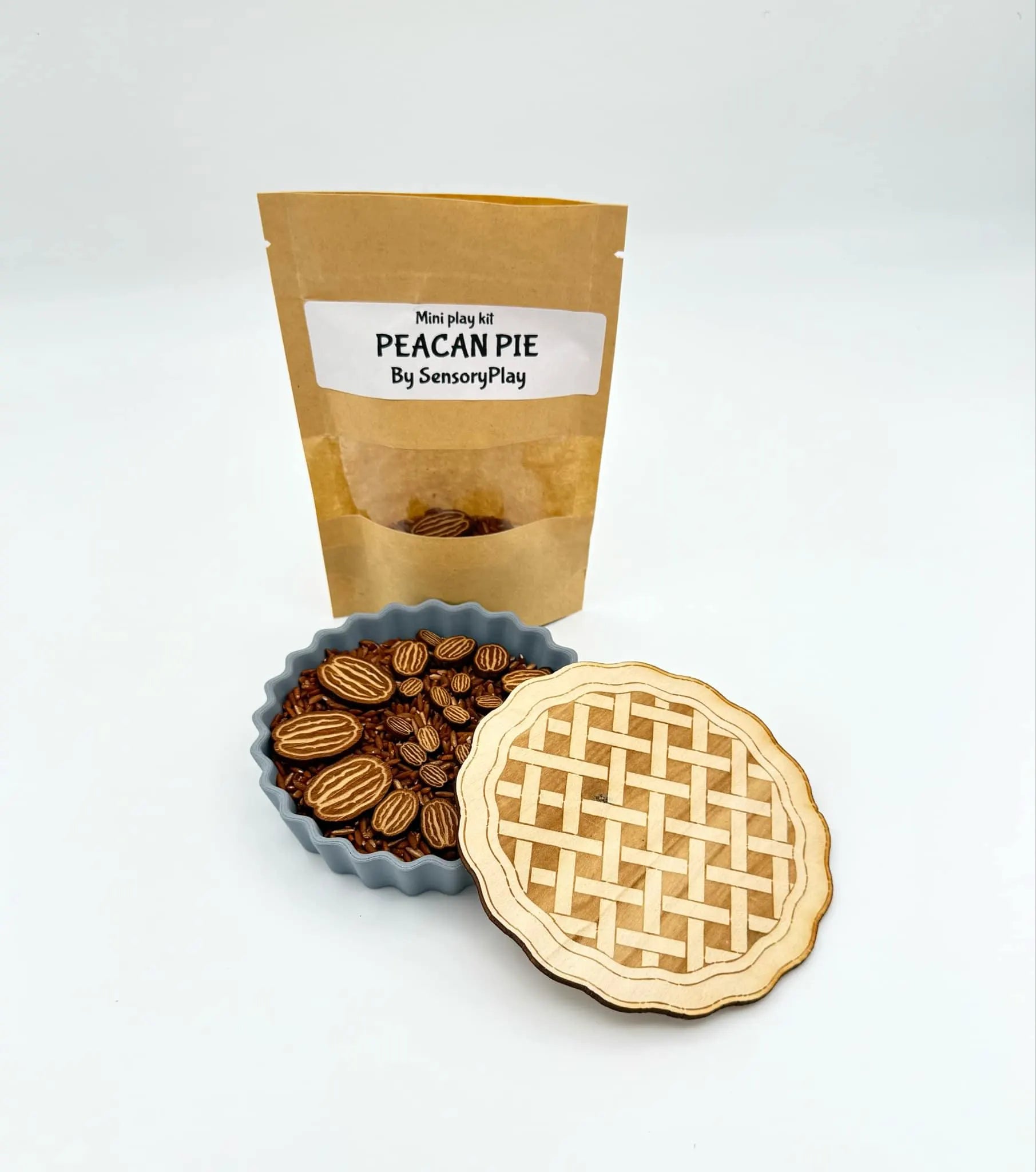 Pie sensory play set, pi day activity, pie crust sensory activity, apple pie sensory filler,  filler set with pies, fun sensory