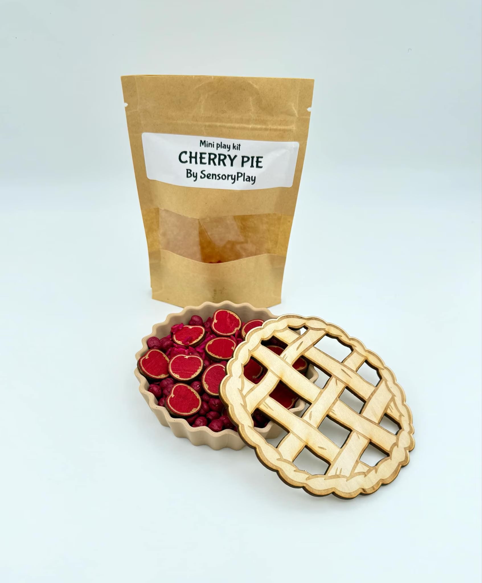 Pie sensory play set, pi day activity, pie crust sensory activity, apple pie sensory filler,  filler set with pies, fun sensory