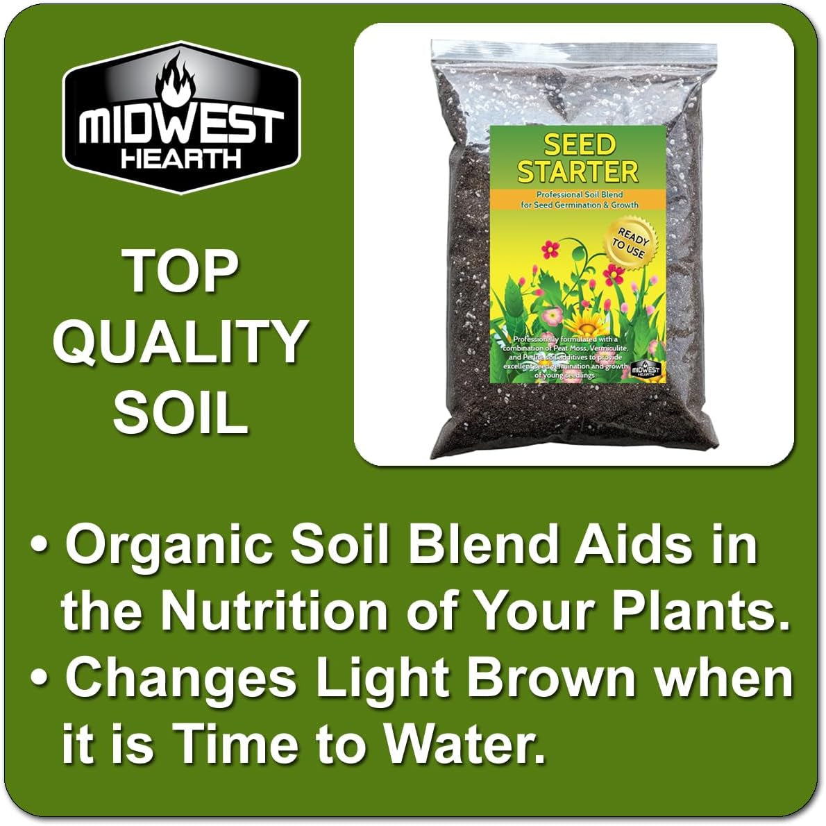 Premium Seed Starter Potting Soil Mix for Optimal Germination & Growth - 4 Dry Quarts - Made in USA