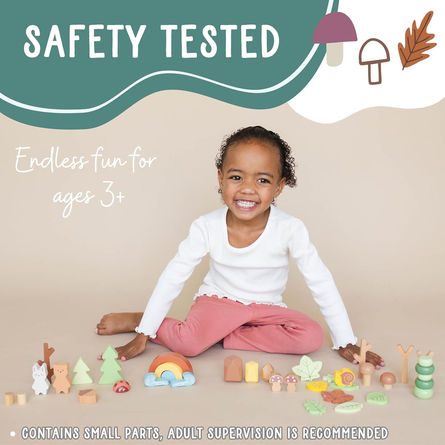 Wooden Forest Sensory Bin: Montessori Toys for Preschool Learning, Open-Ended Play Set