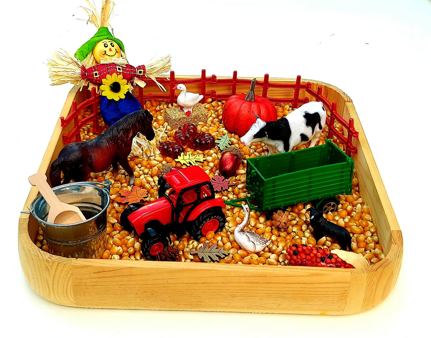 Fall Sensory Bin, Farm Sensory Bin, Toddler Sensory Activity, Preschool Classroom Favors, Thanksgiving Gifts for Kids, Montessori Toy
