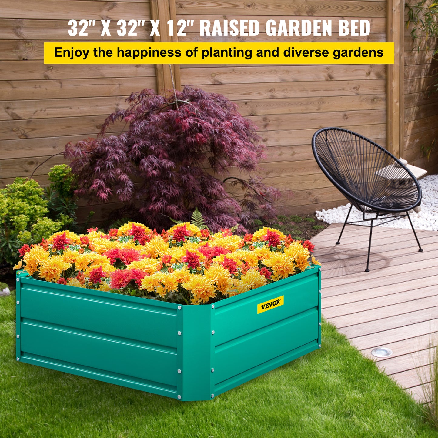 VEVOR Galvanized Raised Garden Bed Planter Box for Plant Flower Vegetable