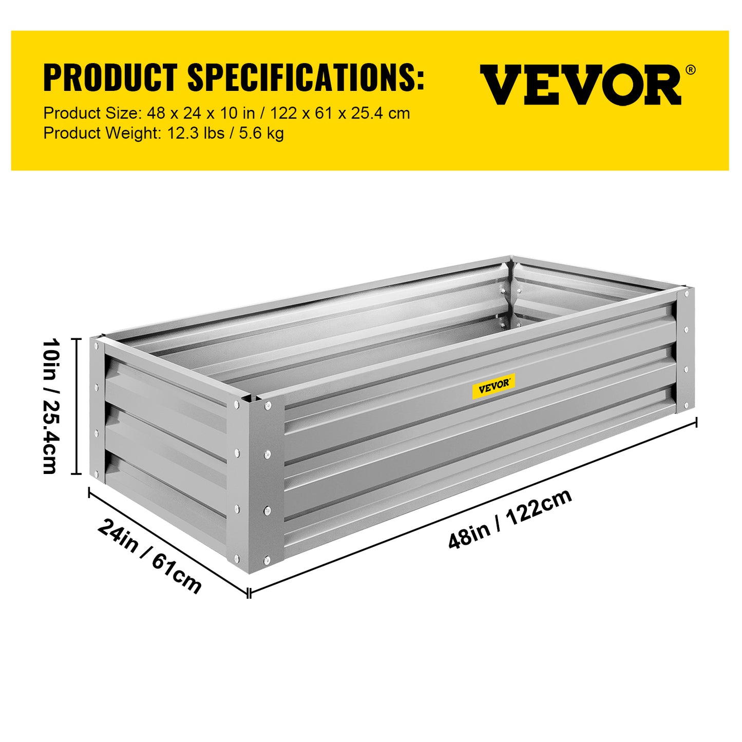 VEVOR Galvanized Raised Garden Bed Planter Box for Plant Flower Vegetable