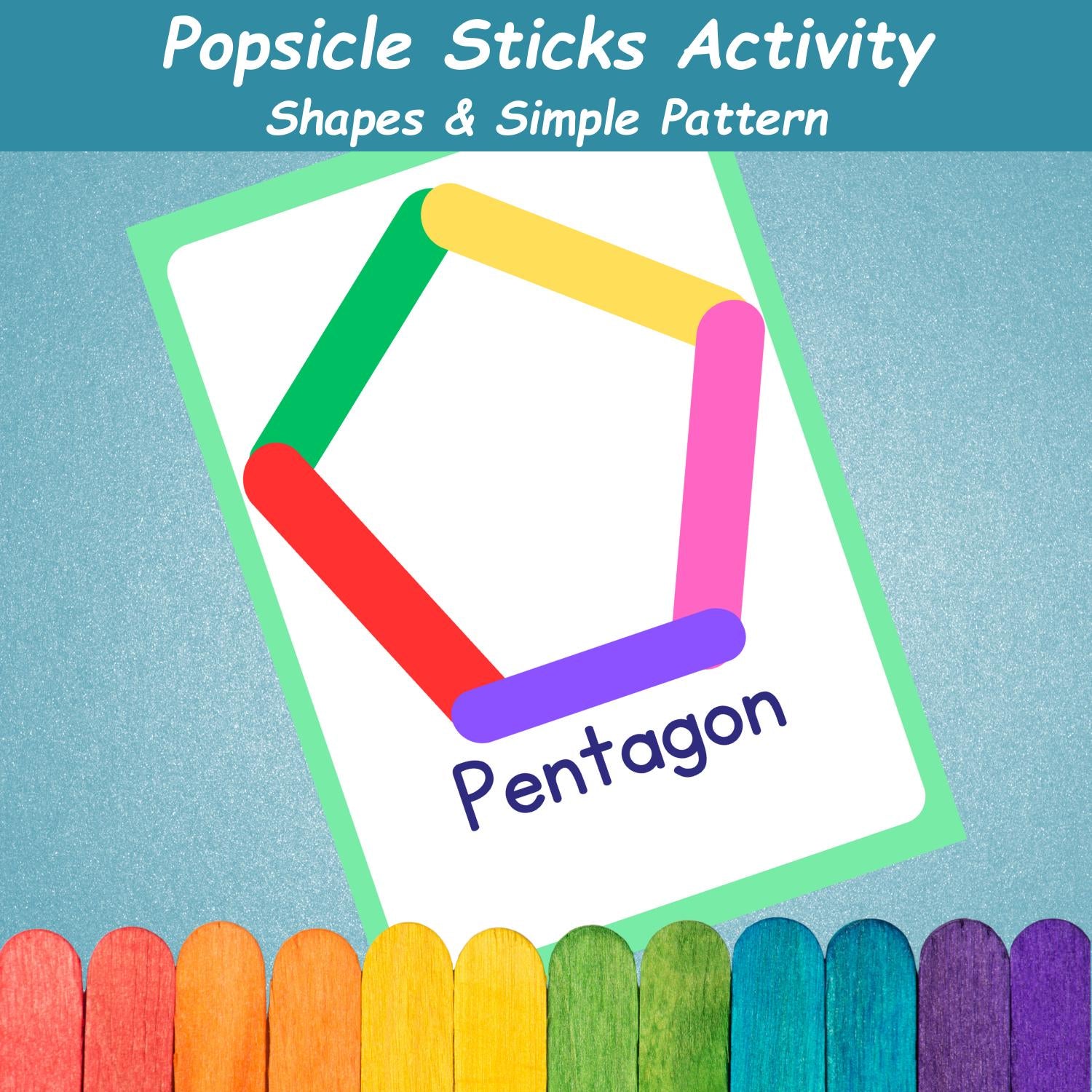 Popsicle Sticks Shapes Activity | Kids Learning Shapes & Patterns | Montessori Shapes Activity | Preschool Printables | Homeschool Resources