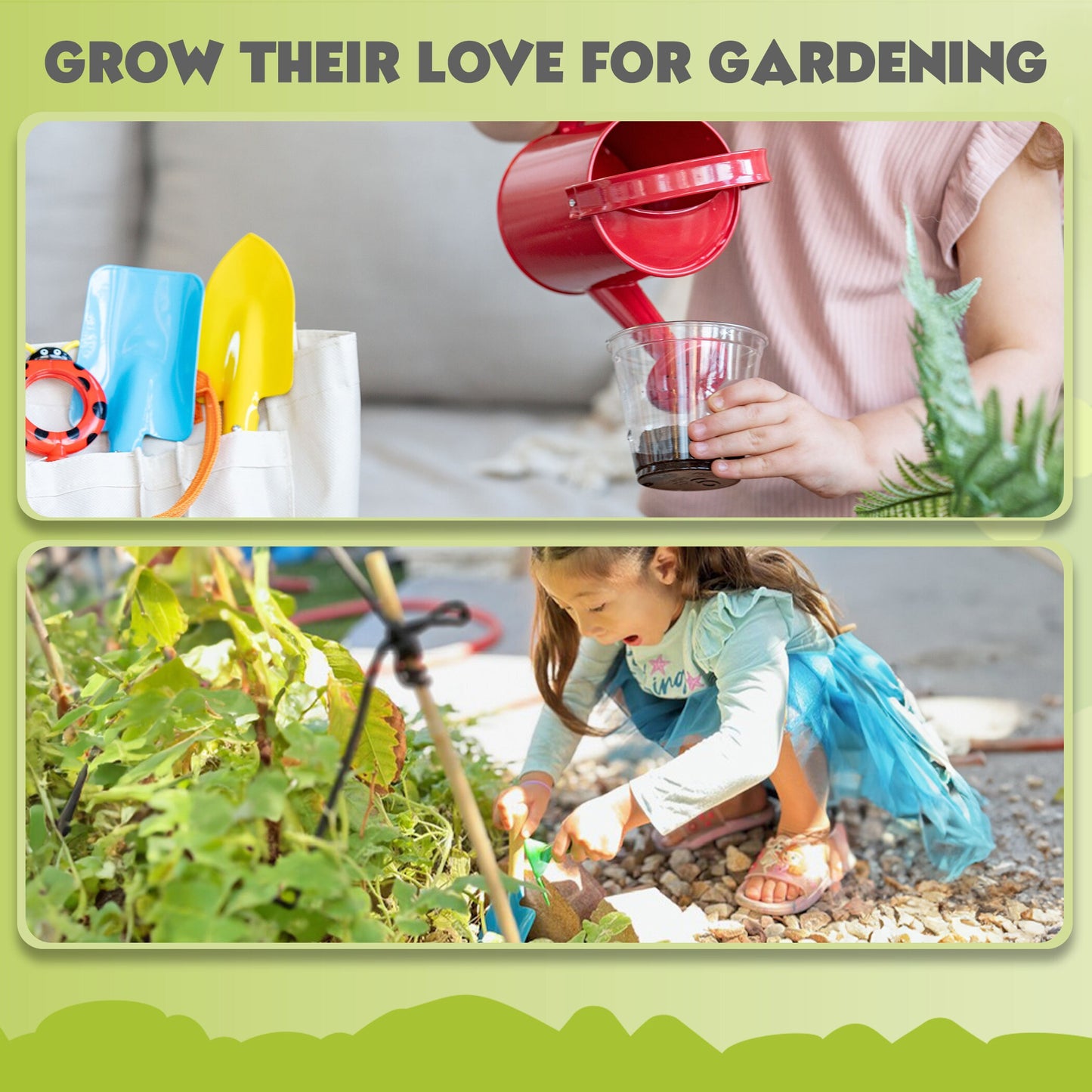 Kids Gardening Set, My First Gardening Kit- 27 Pieces STEM, Complete Toddler Gardening Kit with Plantable Seed Paper, Promotes Pretend Play