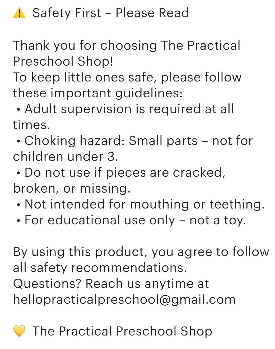 Sensory & Practical Life Tools