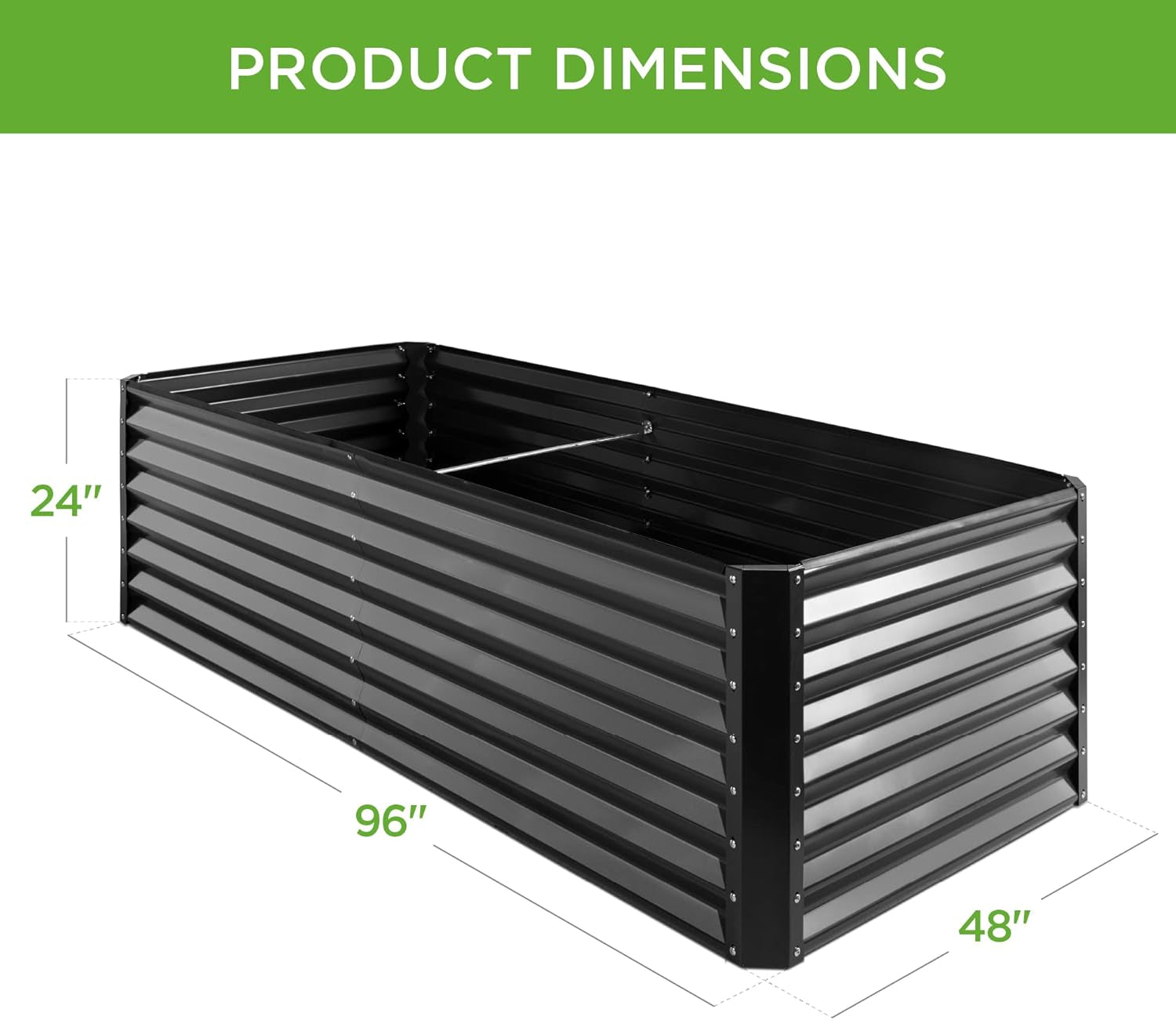 8x4x2ft Outdoor Metal Raised Garden Bed, Deep Root Planter Box for Vegetables, Flowers, Herbs, and Succulents w/ 478 Gallon Capacity - Gray