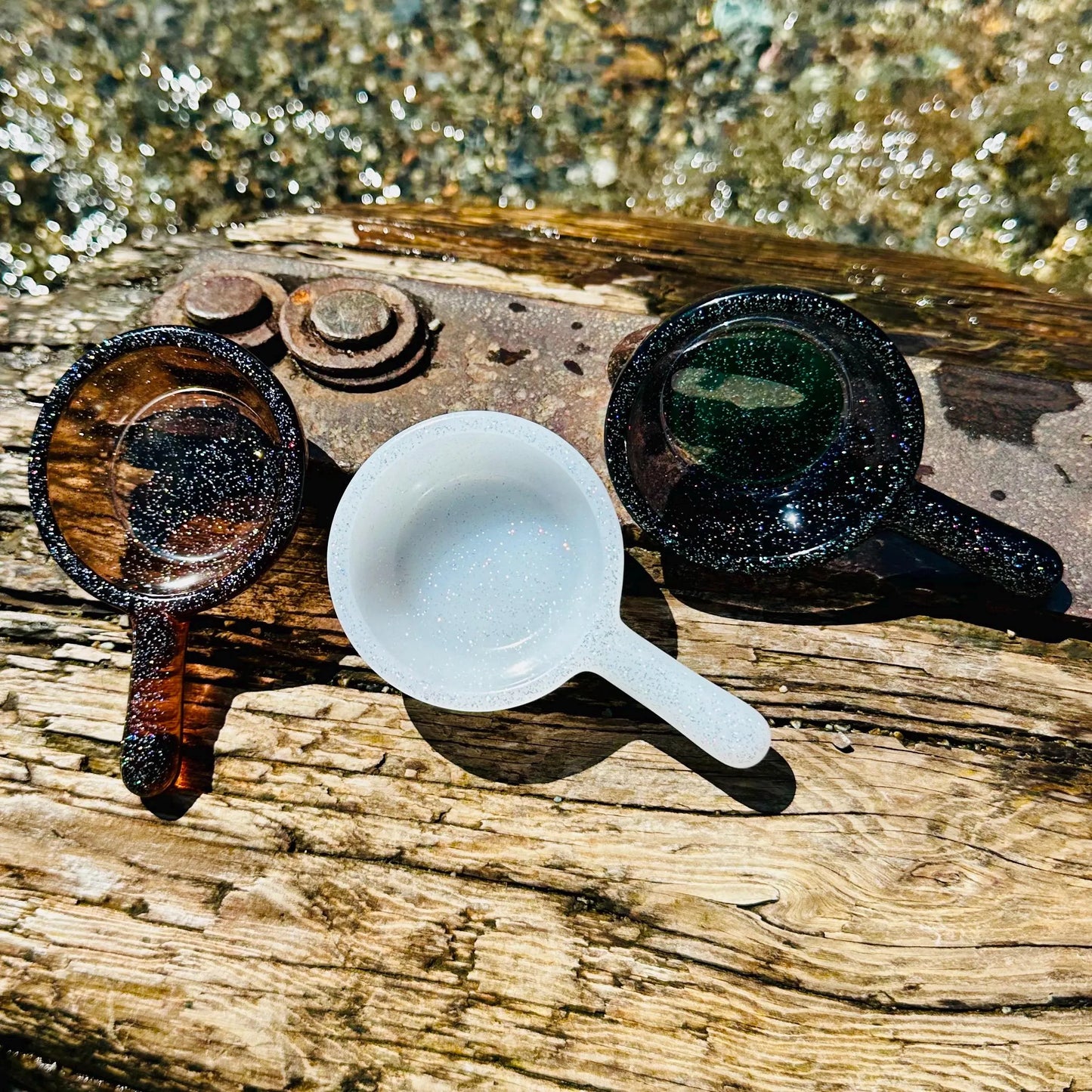 Handmade Resin Sensory Scoop – Nature Play Tool for Bins, Sand, Rainbow Sensory Bin, Water & More
