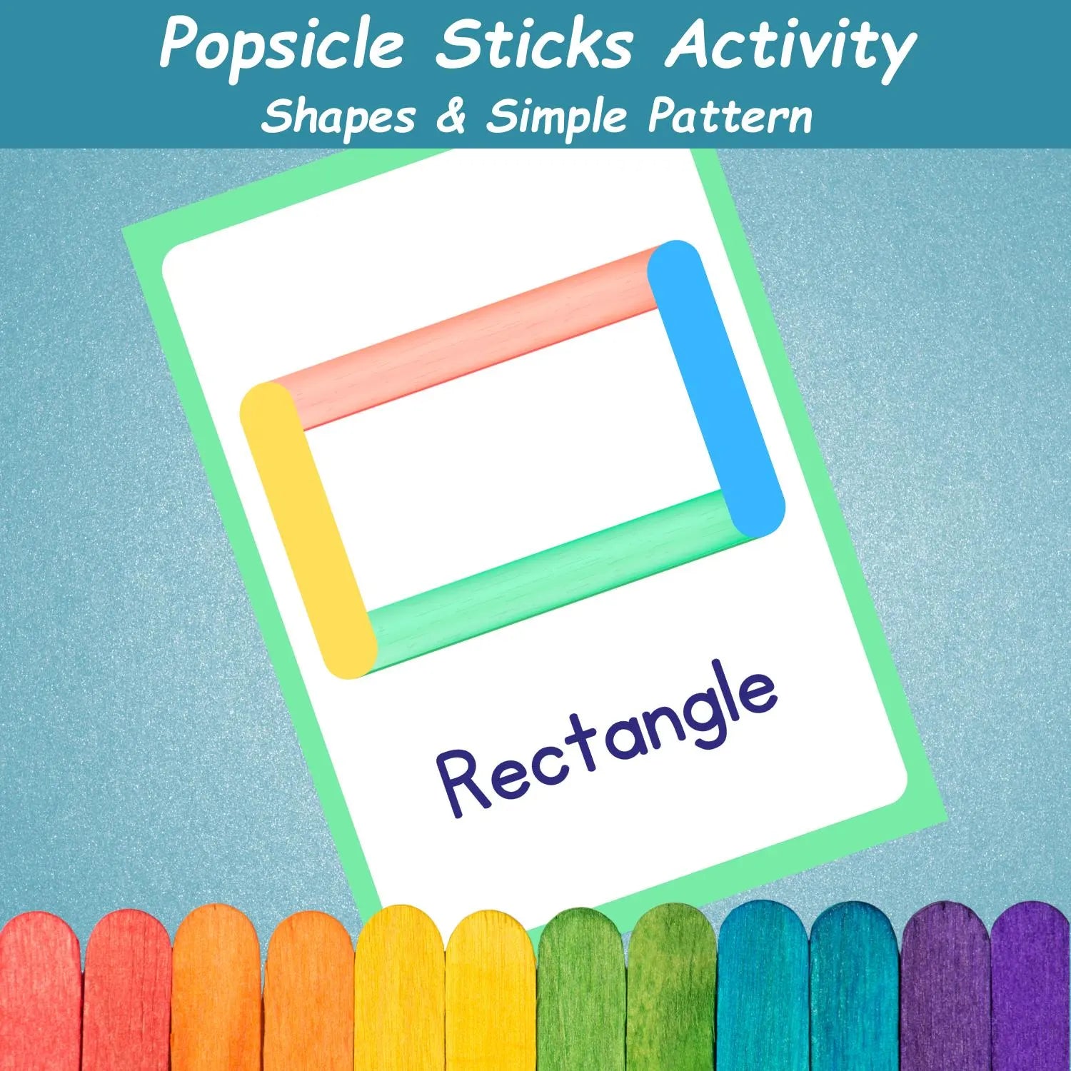 Popsicle Sticks Shapes Activity | Kids Learning Shapes & Patterns | Montessori Shapes Activity | Preschool Printables | Homeschool Resources