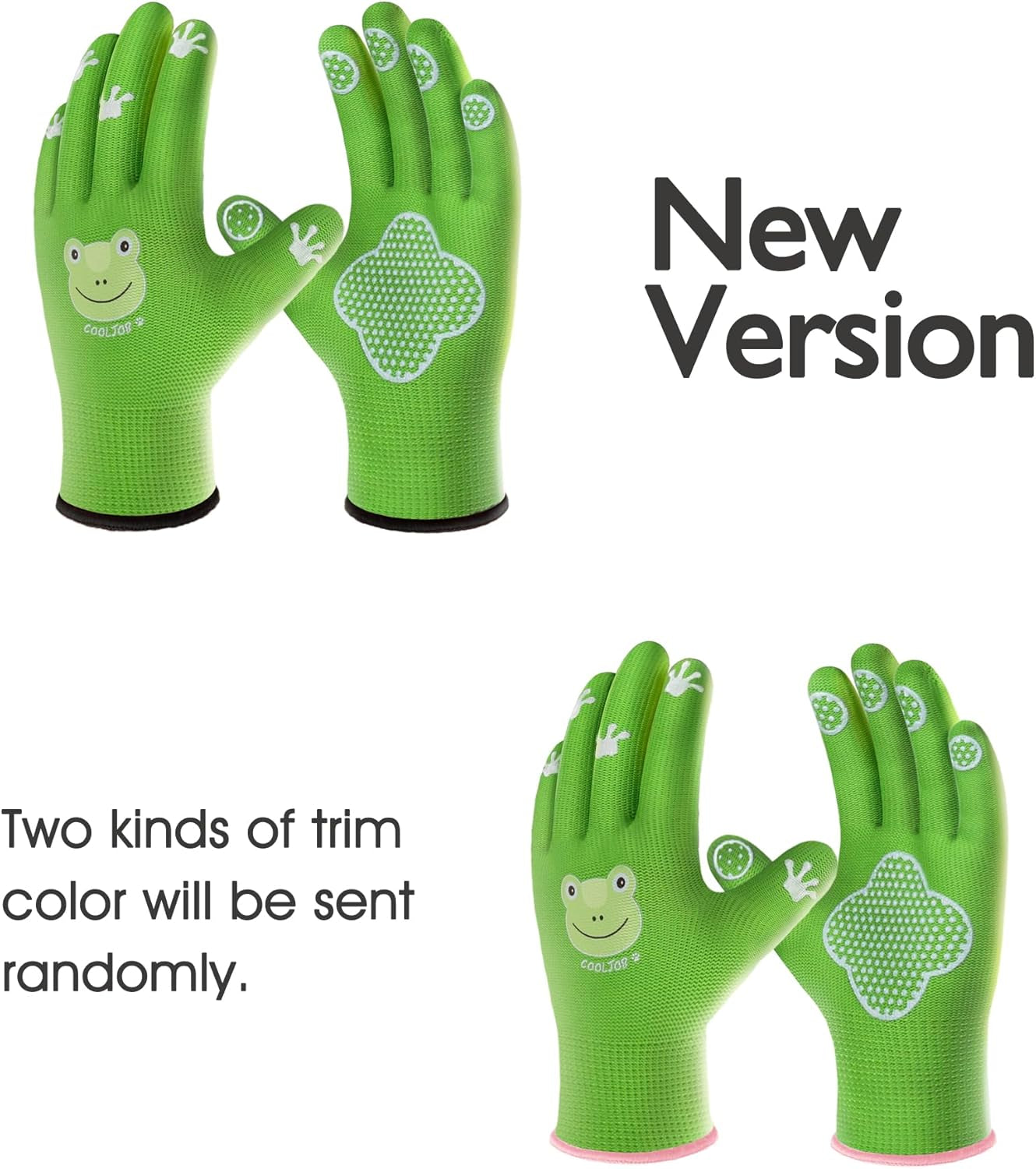 Small Toddler Gardening Gloves for Little Boys Girls Ages 2-4, Breathable Kids Work Gloves with Grippy Animal Paw Dots for Children Yard Landscape, Green Frog, 1 Pair