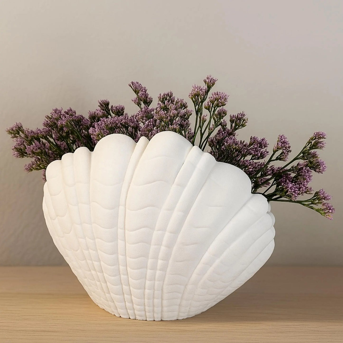 Seashell Vase β 3D Printed Shell Flower Pot, Coastal Beach Decor, Oyster Shell Vase, Nautical Home Decoration, Creative Ocean -Inspired Gift