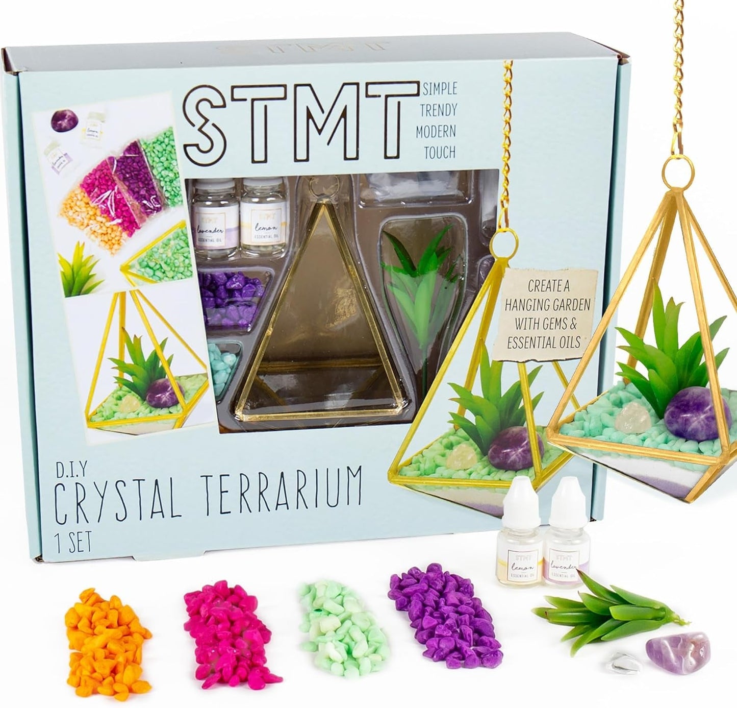D.I.Y. Crystal Terrarium, Terrarium Kit, DIY Terrarium Kit, Kids Terrarium Kit, Craft Kit, Terrarium Kit for Kids, Arts and Crafts for Kids, Gifts for Kids, Little Girl Gifts, Ages 8+