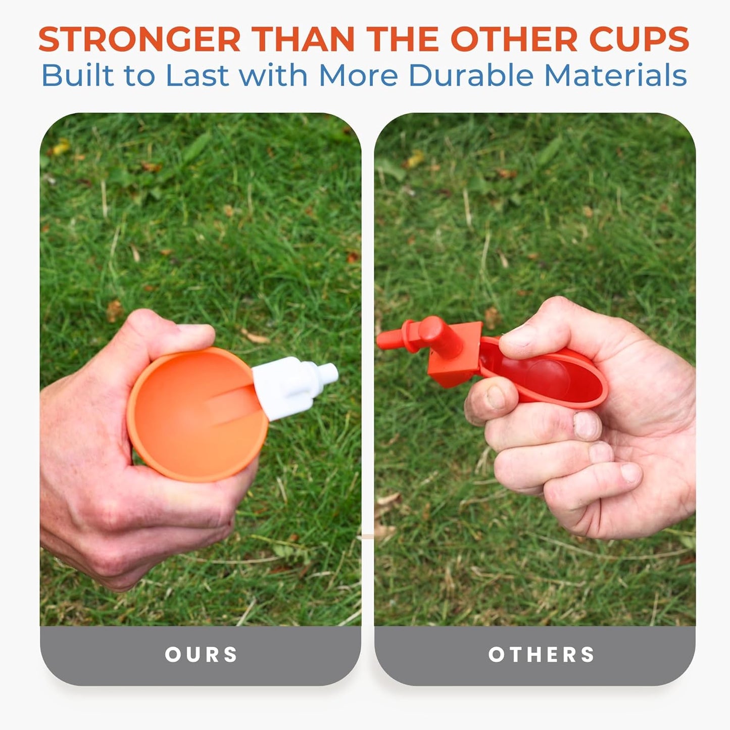 (5 Pack) Lil Clucker Large Automatic Chicken Waterer Cups | Chicken Water Feeder Suitable for Chicks, Duck, Goose, Turkey and Bunny | Poultry Water Feeder Kit (Orange)…