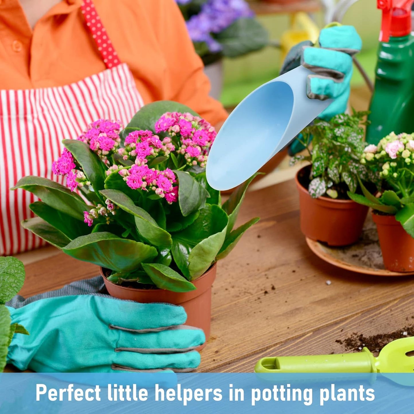 Bonsai Soil Scoops, 5 PCS Plastic Garden Soil Scoops, Colorful Small Soil Scoops, Gardening Tools