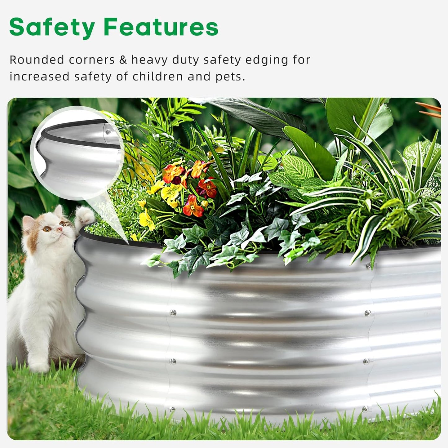 Raised Garden Bed,Galvanized Raised 4×2×1ft Planter Boxes Outdoor with Easy Assembly, Large Garden Bed for Vegetables, Fruits, Flowers