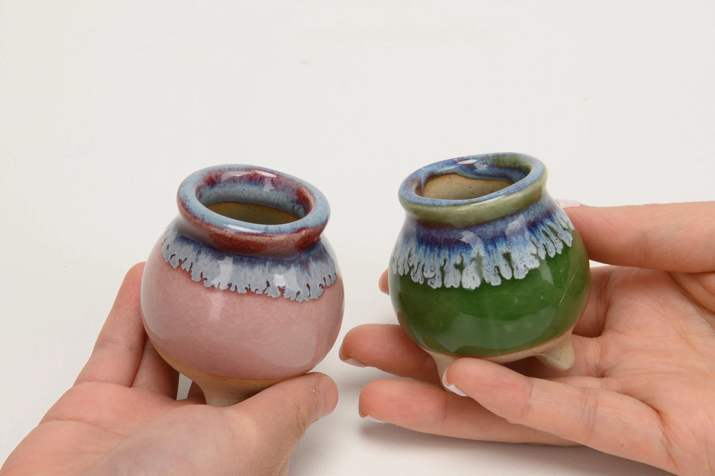 Mini size ceramic planter set, air plant pot, baby lithops pot, cactus pot, succulent pot, minimalist pot, thick pot, indoor planting pot
